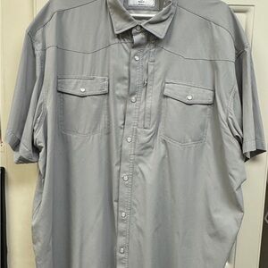 Men's Light Gray Poncho Short Sleeve Shirt
